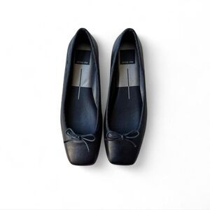 Dolce Vita Anisa Wide Ballet Flats Black Leather
